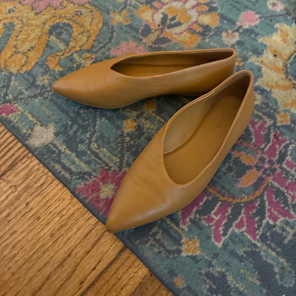 Vince Women's Brown Leather Ballet Flats-Lex